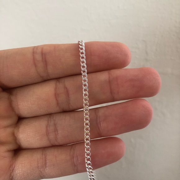 Silver Cuban Chain Necklace - Picture 4 of 5